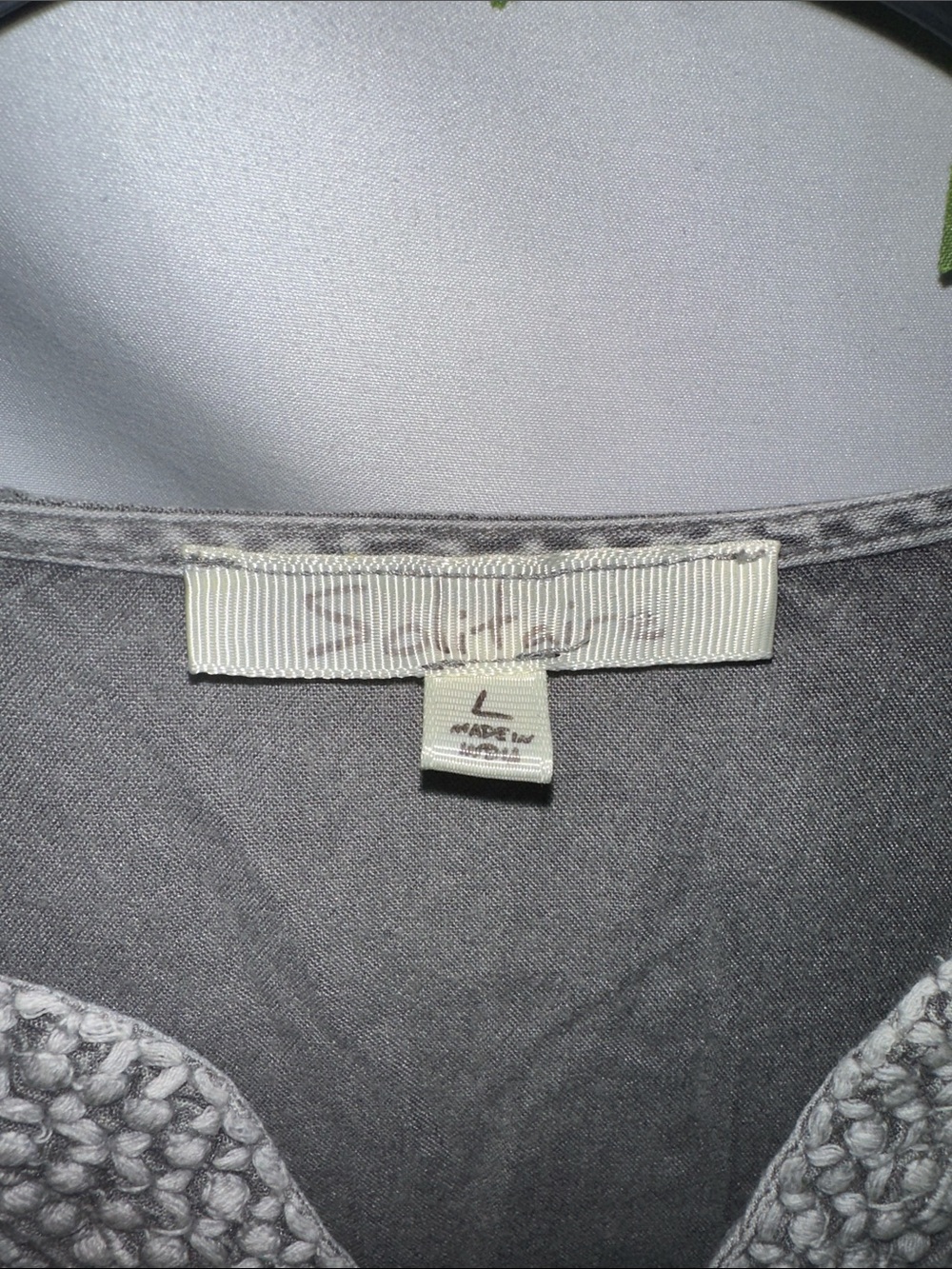 Solitaire Gray Embroidered Peasant Tunic - Picture 2 of 7